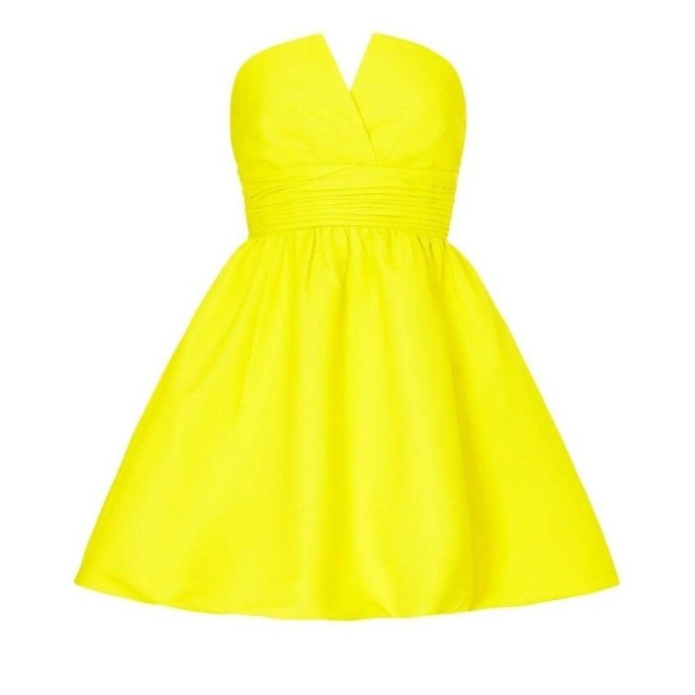 Rent the runway sz 10 Sachin and Babi Maura neon yellow mini strapless dress - Picture 4 of 10